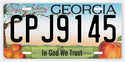 GA license plate CPJ9145