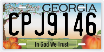 GA license plate CPJ9146