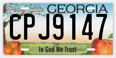 GA license plate CPJ9147