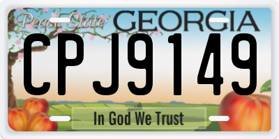 GA license plate CPJ9149