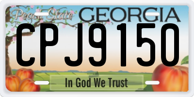 GA license plate CPJ9150