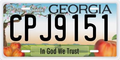 GA license plate CPJ9151