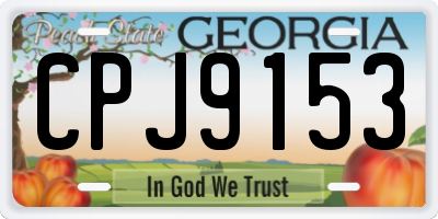 GA license plate CPJ9153