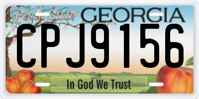 GA license plate CPJ9156