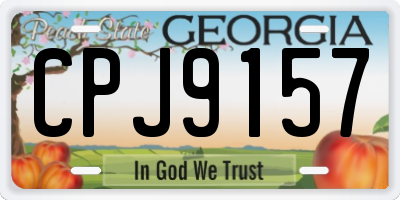 GA license plate CPJ9157