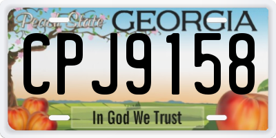 GA license plate CPJ9158