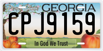 GA license plate CPJ9159