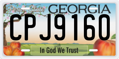 GA license plate CPJ9160