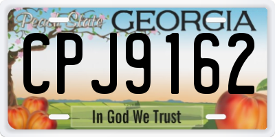 GA license plate CPJ9162