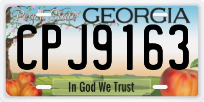 GA license plate CPJ9163