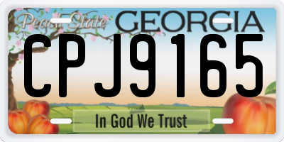 GA license plate CPJ9165