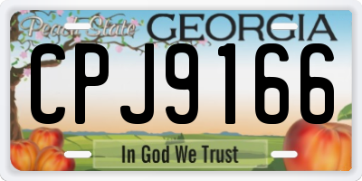 GA license plate CPJ9166