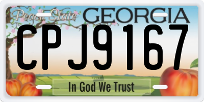 GA license plate CPJ9167