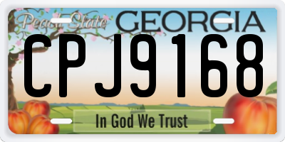 GA license plate CPJ9168