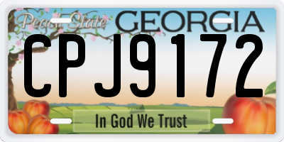 GA license plate CPJ9172