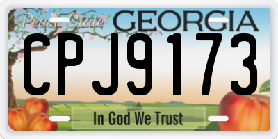 GA license plate CPJ9173