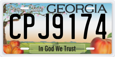 GA license plate CPJ9174