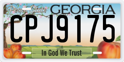 GA license plate CPJ9175