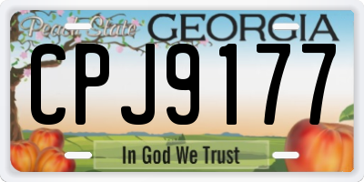 GA license plate CPJ9177
