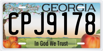 GA license plate CPJ9178