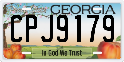 GA license plate CPJ9179
