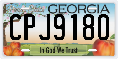 GA license plate CPJ9180