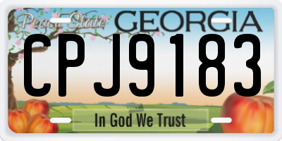 GA license plate CPJ9183