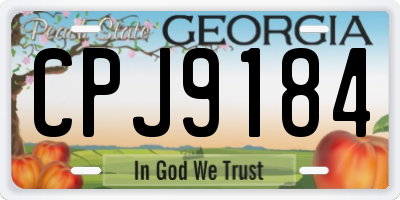 GA license plate CPJ9184