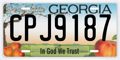 GA license plate CPJ9187