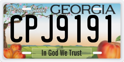 GA license plate CPJ9191