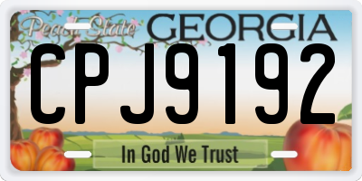 GA license plate CPJ9192