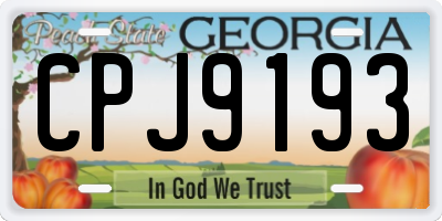 GA license plate CPJ9193