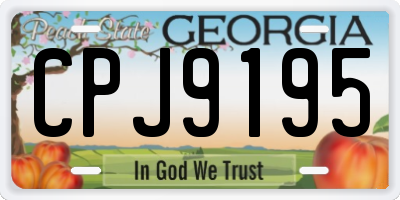 GA license plate CPJ9195