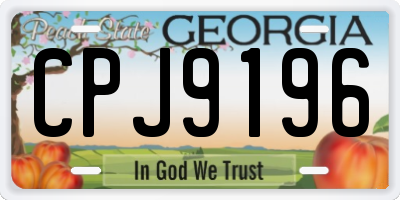GA license plate CPJ9196