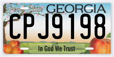 GA license plate CPJ9198
