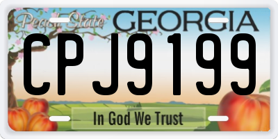 GA license plate CPJ9199