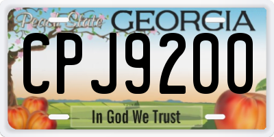 GA license plate CPJ9200