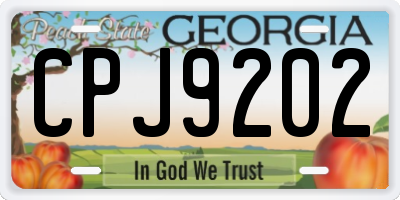 GA license plate CPJ9202