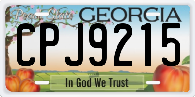 GA license plate CPJ9215