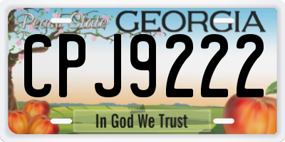 GA license plate CPJ9222