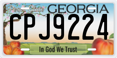 GA license plate CPJ9224