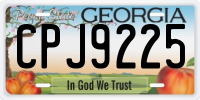 GA license plate CPJ9225