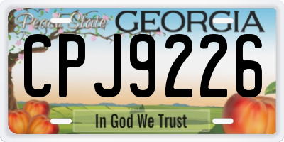 GA license plate CPJ9226