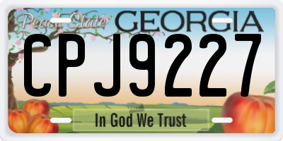 GA license plate CPJ9227