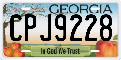 GA license plate CPJ9228