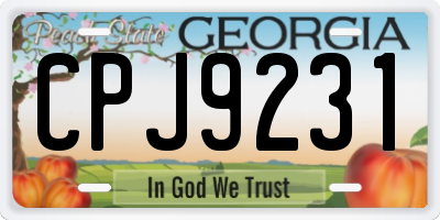 GA license plate CPJ9231