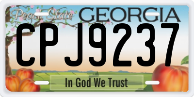 GA license plate CPJ9237