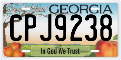 GA license plate CPJ9238