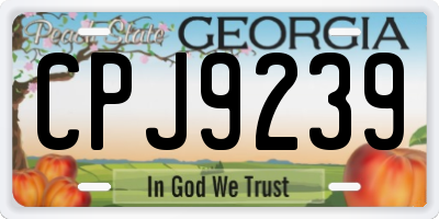 GA license plate CPJ9239