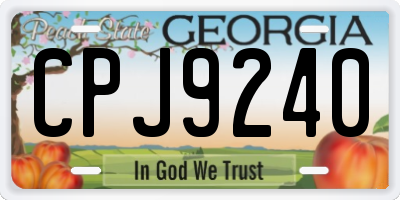 GA license plate CPJ9240